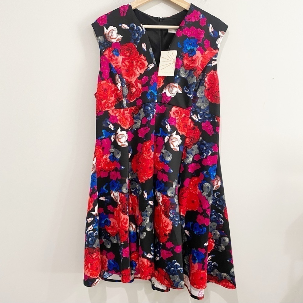 BOSTON PROPER Gypsy Rose Fit And Flare Dress Floral NEW Size 18